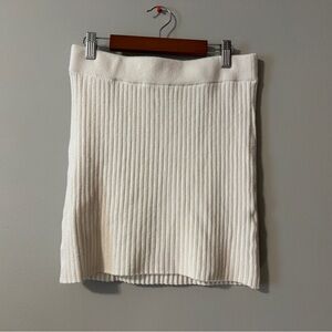Abercrombie & Fitch Cream Ribbed Mini Skirt